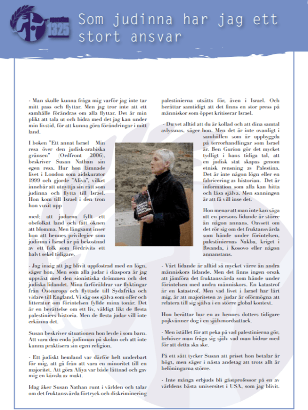 Susan Nathan – Som judinna har jag ett stort&nbsp;ansvar